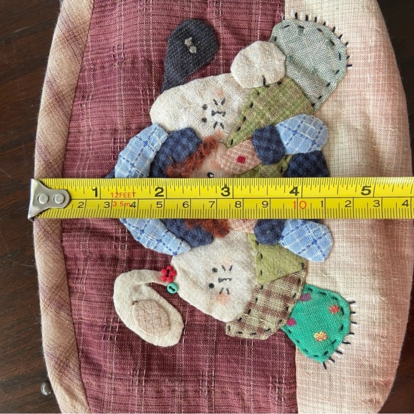 Japanese Quilted Cotton Wristlet with Cute Appliqué Front - Picture 8 of 9